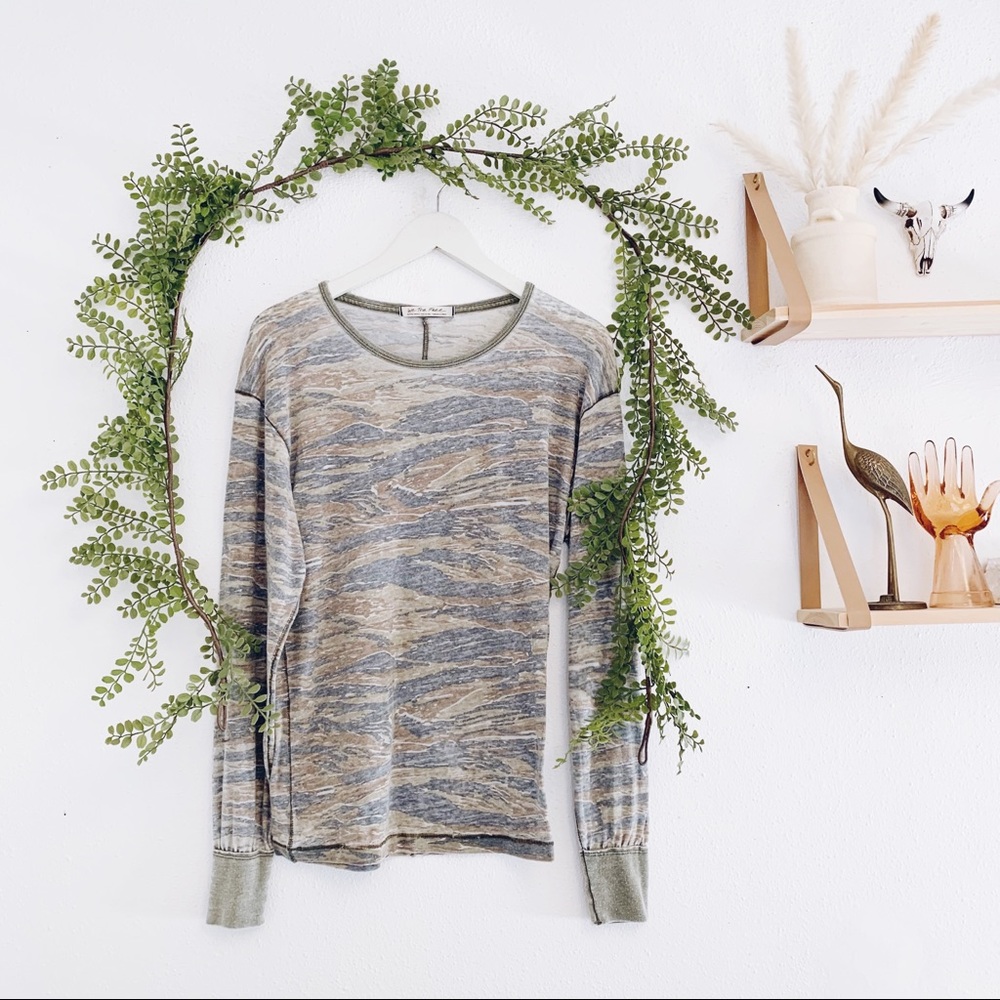 Free people Arielle Tiger Camo Long Sleeve Top